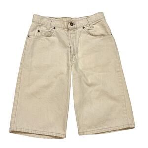 Vtg Levis 550 Jean Shorts Men 30 (28) Cream Relaxed Fit Denim 90s Orange Tab USA